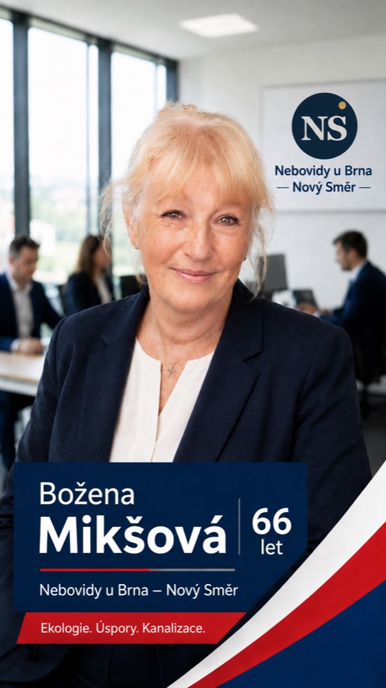 Božena Mikšová – kandidát do zastupitelstva obce Nebovidy u Brna