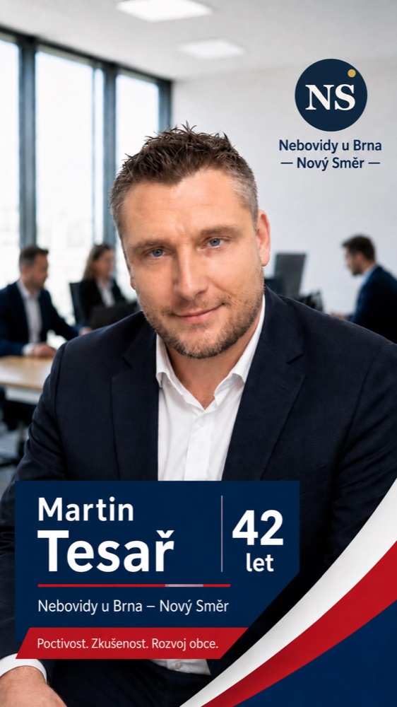 Martin Tesař – kandidát do zastupitelstva obce Nebovidy u Brna